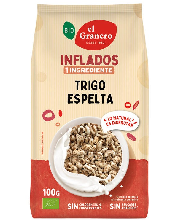 Trigo espelta hinchado 100g bio el granero