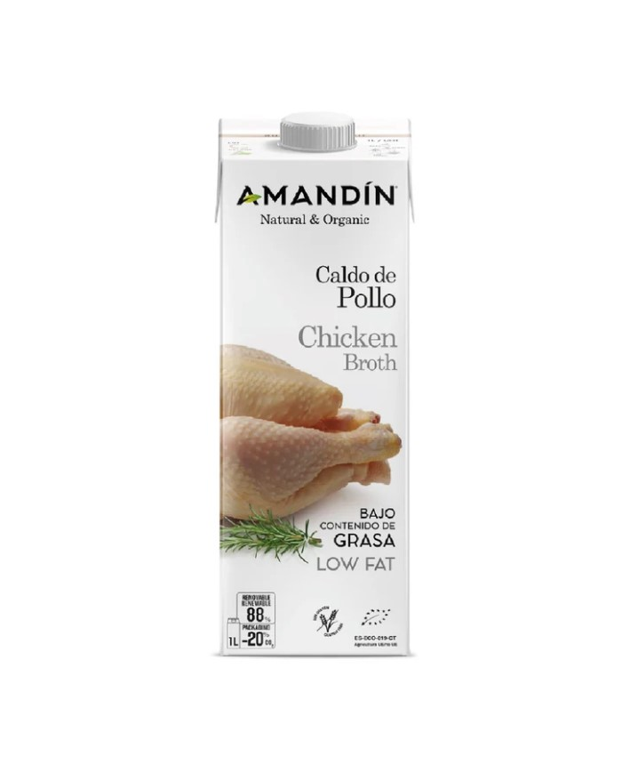 Caldo pollo bio 1-l amandin