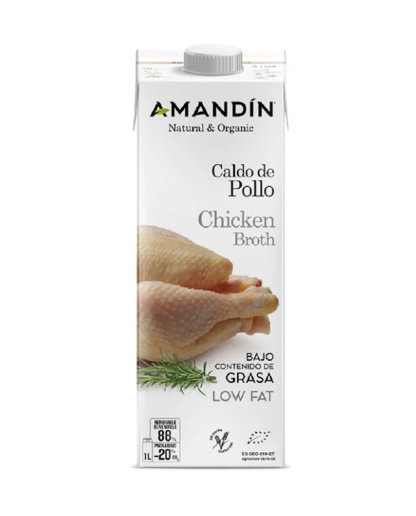 Caldo pollo bio 1-l amandin