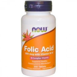 Acido folico 800mcg 250tab now