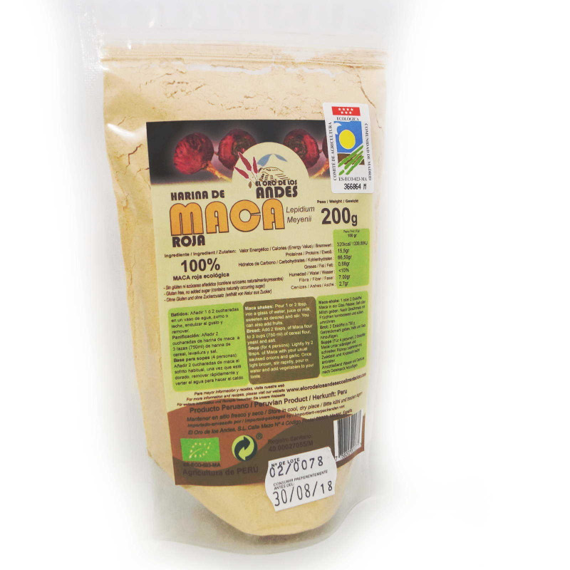 Maca roja 200gr polvo el oro de los andes