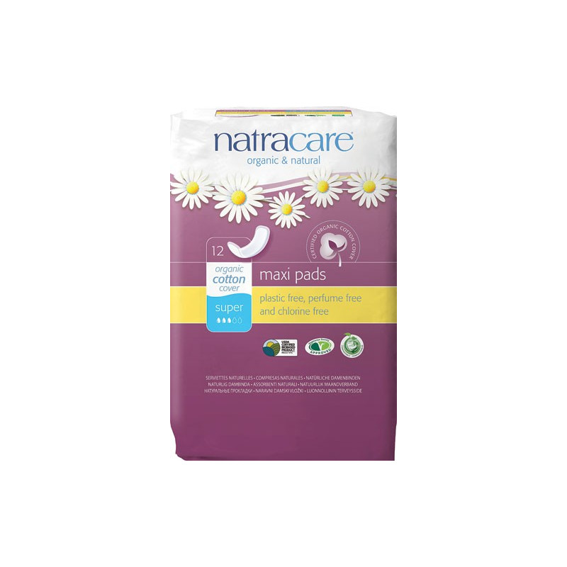 Compresa maxi pads super natracare sin alas