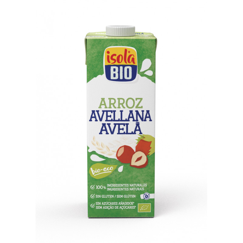 Bebida arroz+avellanas 1lt isola bio