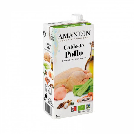 Caldo pollo bio 1-l amandin