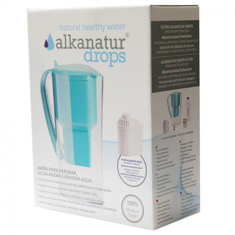 Jarra alcalinizante y filtradora alkanatur-drops
